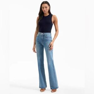 NWT Veronica Beard Crosbie High Rise Wide Leg Jeans in Ripple Haze